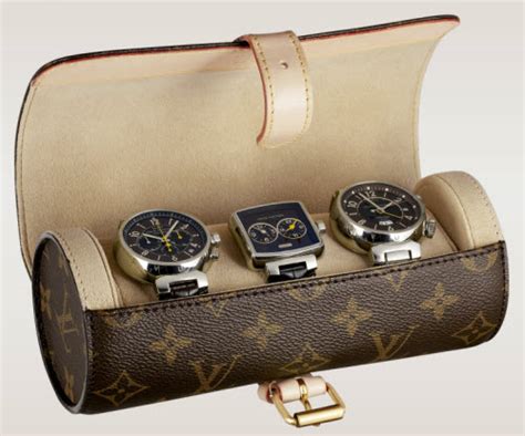 louis vuitton 3 watch case monogram replica|louis vuitton graphite watch case.